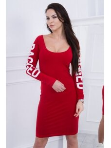 Raudona suknelė MOD087