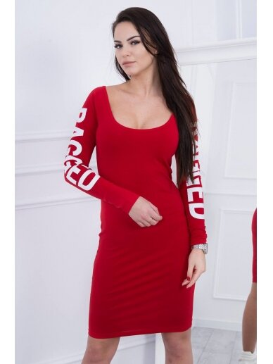 Raudona suknelė MOD087