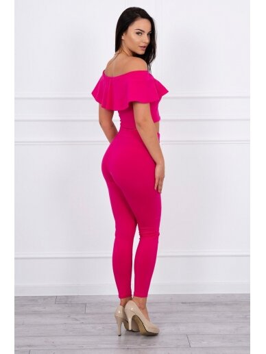 Rožinės spalvos moteriškas kostiumėlis MOD015 1