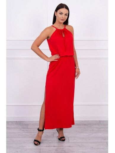 Raudona ilga suknelė MOD024
