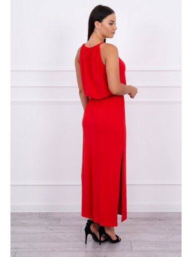 Raudona ilga suknelė MOD024 1