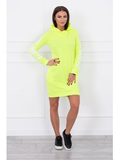 Neoninė geltona suknelė MOD025 GP 2 Neoninė geltona suknelė MOD025 GP 2