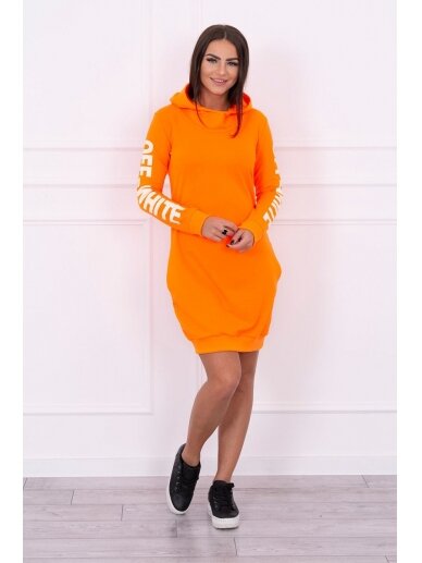 Neoninė oranžinė suknelė MOD025 2