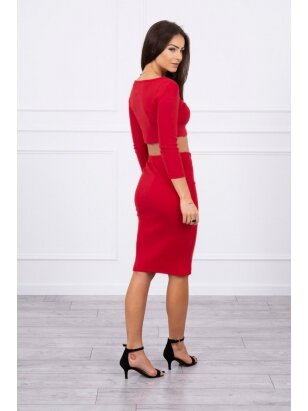 Raudonas moteriškas kostiumėlis MOD693