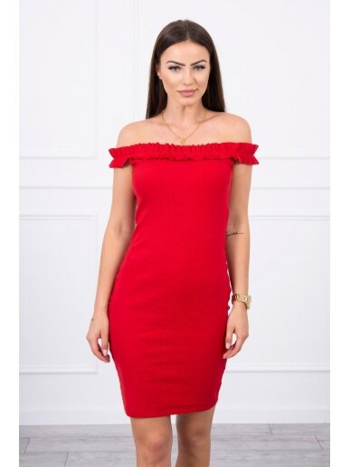 Raudona suknelė MOD712