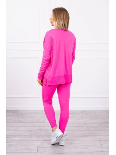 Neoninės rožinės spalvos moteriškas kostiumėlis MOD876 1