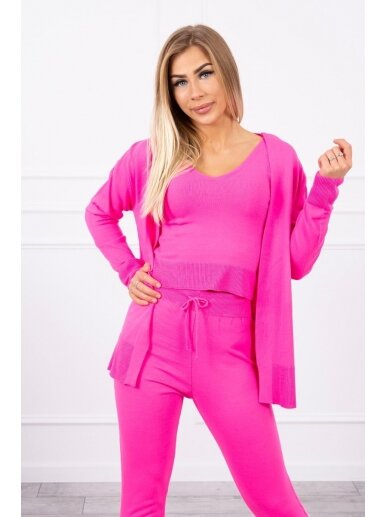 Neoninės rožinės spalvos moteriškas kostiumėlis MOD876 2