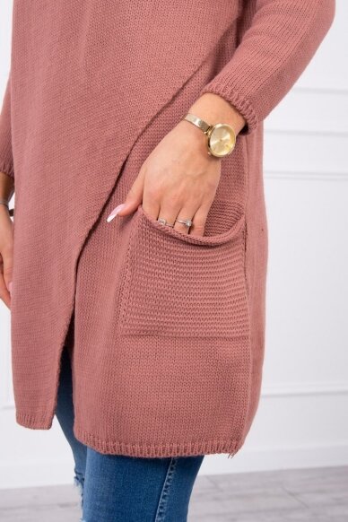 Tamsiai rožinės spalvos megztinis MOD308 4