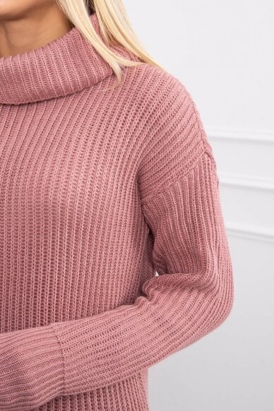 Tamsiai rožinės spalvos megztinis MOD816 4