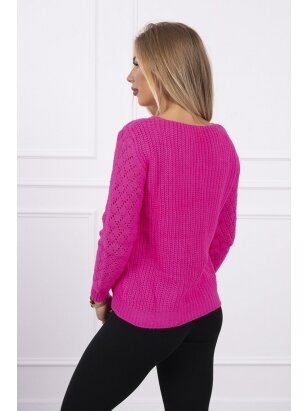 Neoninės rožinės spalvos megztinis MOD489
