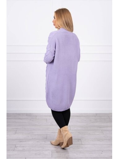 Violetinės spalvos megztas kardiganas MOD1397 GP