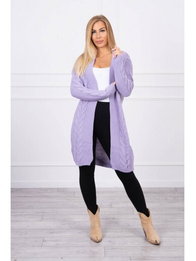 Violetinės spalvos megztas kardiganas MOD1397 GP 2