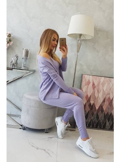 Violetinės spalvos moteriškas kostiumėlis MOD876 8
