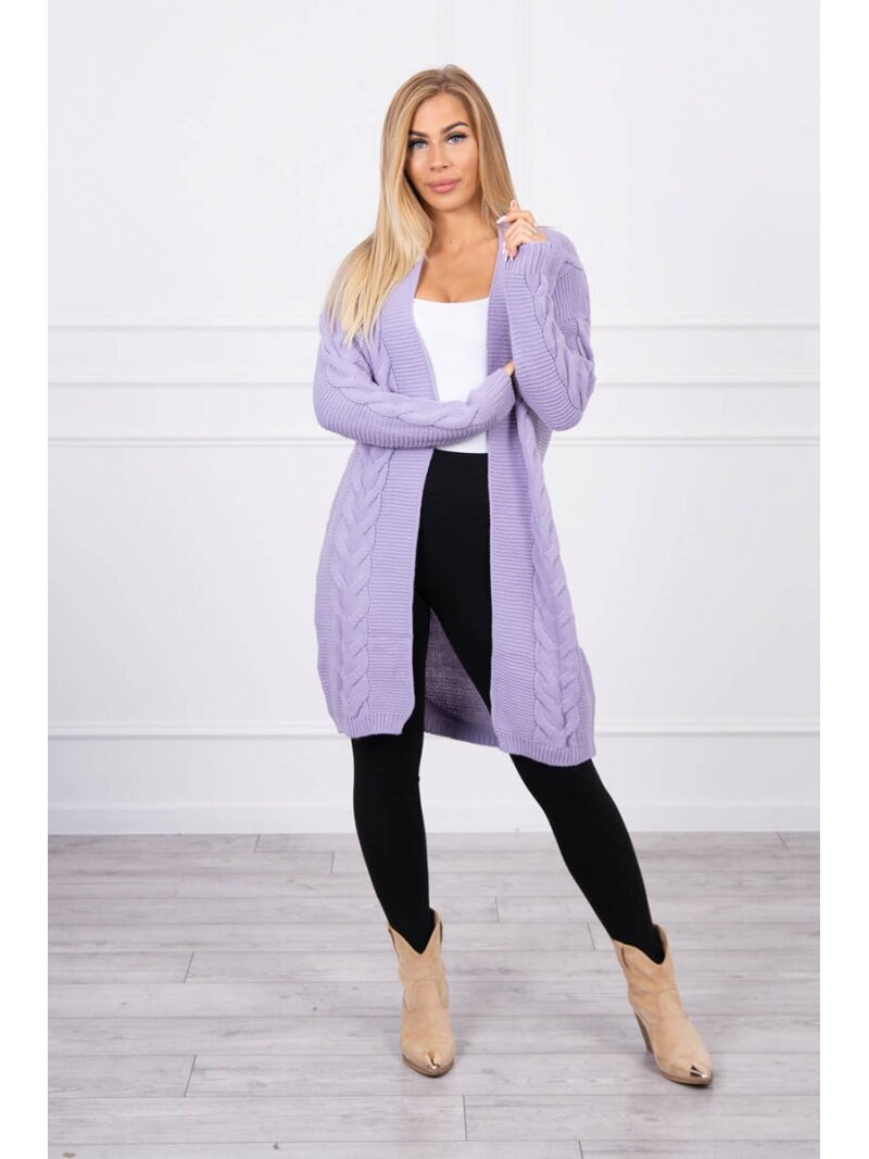 Violetinės spalvos megztas kardiganas MOD1397 GP 2