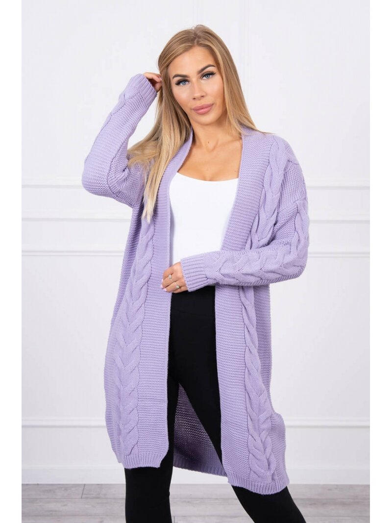 Violetinės spalvos megztas kardiganas MOD1397 GP