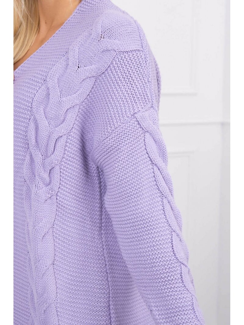 Violetinės spalvos megztas kardiganas MOD1397 GP 3 Violetinės spalvos megztas kardiganas MOD1397 GP 3