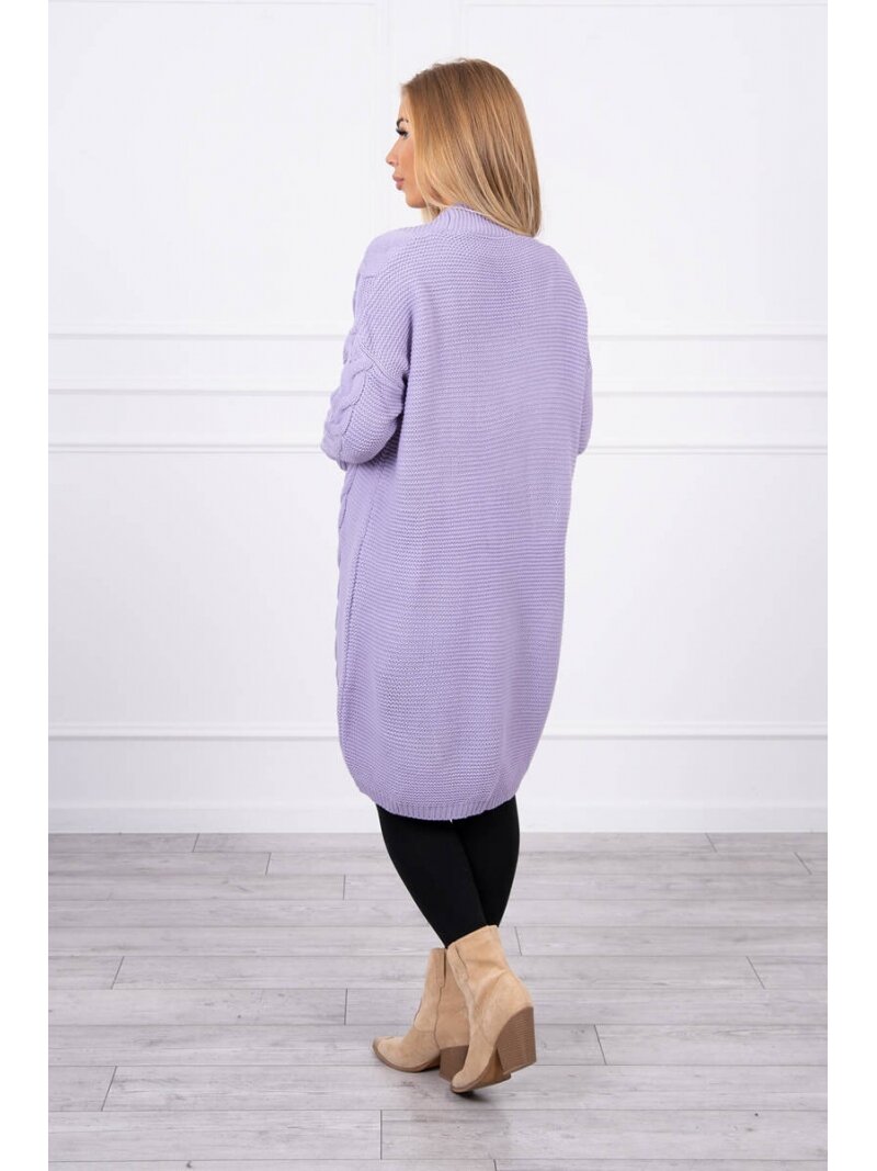 Violetinės spalvos megztas kardiganas MOD1397 GP 1