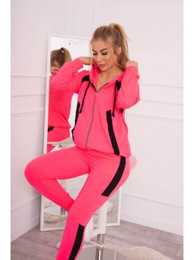 Neoninės rožinės spalvos sportinis kostiumas MOD687 5