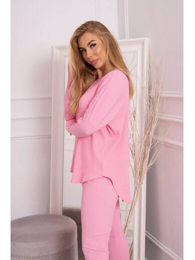 Šviesiai rožinės spalvos moteriškas kostiumėlis MOD1599 1