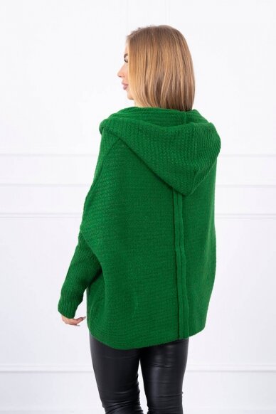 Tamsiai žalias megztinis kardiganas MOD378 2
