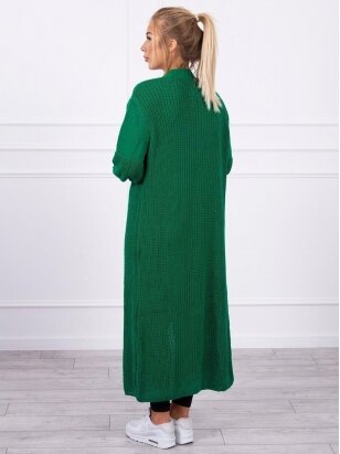 Žalias ilgas megztinis kardiganas MOD307
