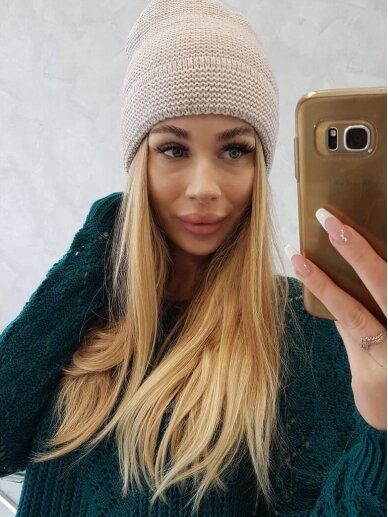Šviesiai smėlinės spalvos kepurė K223 GP Šviesiai smėlinės spalvos kepurė K223 GP