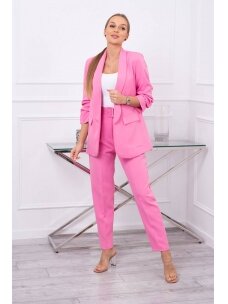 Šviesiai rožinės spalvos moteriškas kostiumėlis KST0025