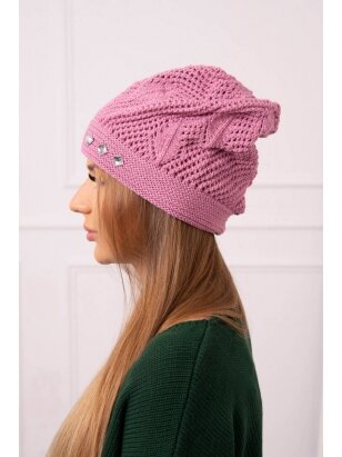 Tamsiai rožinės spalvos kepurė K407
