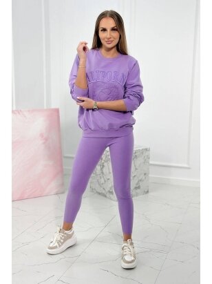 Violetinės spalvos sportinis kostiumas KST0057