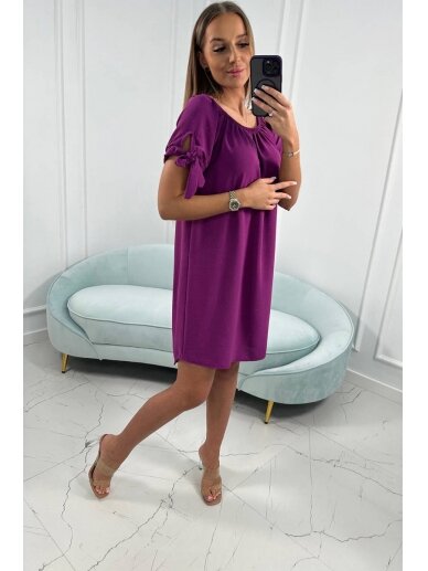 Tamsiai violetinės spalvos suknelė MOD2222 2