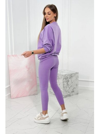 Violetinės spalvos sportinis kostiumas KST0057 2