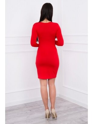 Raudona suknelė MOD344
