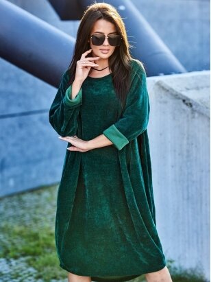 Žalia velvetinė suknelė MOD2396