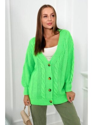 Neoninės žalios spalvos megztinis MGZ0030