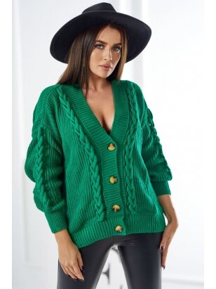 Žalios spalvos megztinis MGZ0024