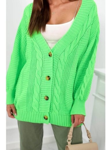 Neoninės žalios spalvos megztinis MGZ0030 2