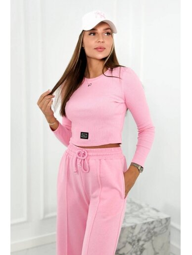 Šviesiai rožinės spalvos sportinis kostiumas KST0079 1
