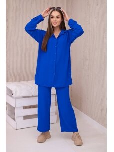 Mėlynos spalvos moteriškas kostiumėlis KST0010