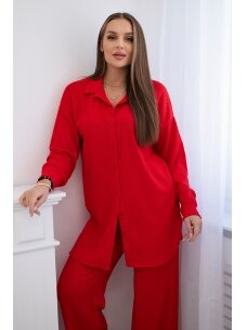 Raudonos spalvos moteriškas kostiumėlis KST0011