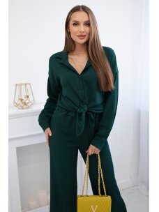 Tamsiai žalios spalvos moteriškas kostiumėlis KST0011