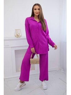 Tamsiai violetinės spalvos moteriškas kostiumėlis KST0011