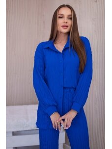 Mėlynos spalvos moteriškas kostiumėlis KST0012