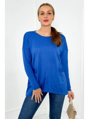 Mėlynos spalvos megztinis MGZ0027