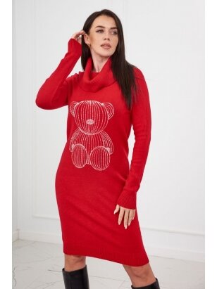 Raudonos spalvos megztinis MGZ0003