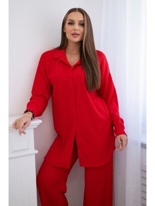 Raudonos spalvos moteriškas kostiumėlis KST0011