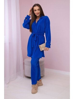 Mėlynos spalvos moteriškas kostiumėlis KST0018