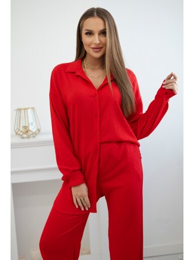 Raudonos spalvos moteriškas kostiumėlis KST0011 3