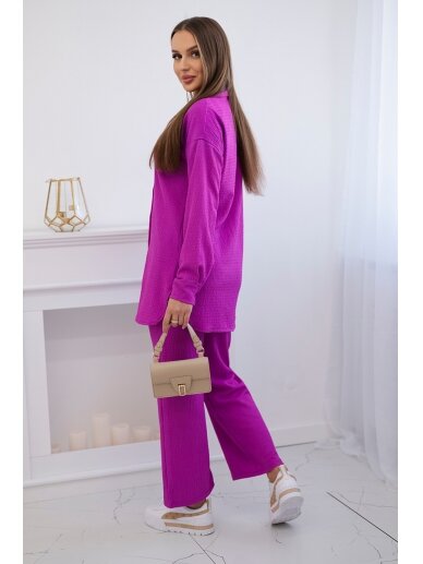 Tamsiai violetinės spalvos moteriškas kostiumėlis KST0011 2