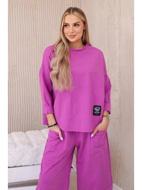 Violetinės spalvos moteriškas kostiumėlis KST0016