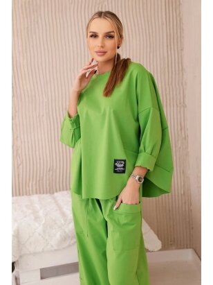 Žalios spalvos moteriškas kostiumėlis KST0016